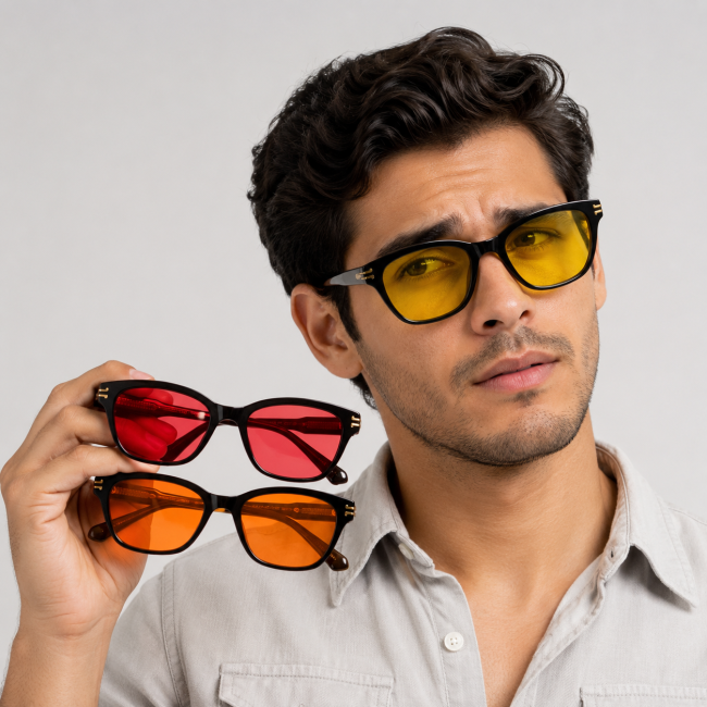 Lentes amarillos, naranjas y rojos: ¿moda o ciencia? Lo que debes saber antes de comprarlos